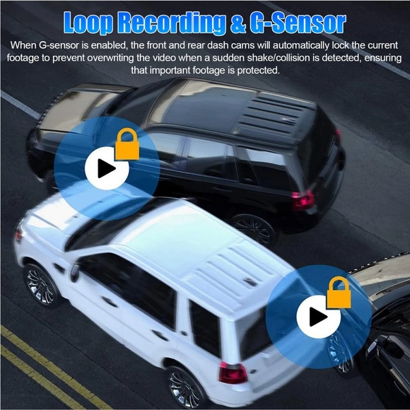 4K HD 1080P DVR Car Dual Lens Dash Cam Front/Rear Video Recorder Cam Gsensor New - Picture 7 of 15